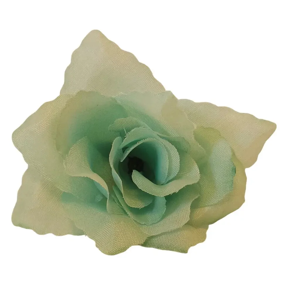 Artificial Mint Aqua Green Roses Lot of 50 2.5in Short Stems Wedding Craft